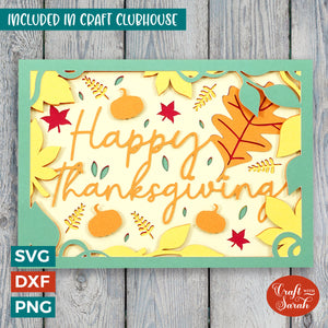 Happy Thanksgiving Card SVG | Layered Pumpkin Fall Greetings Card