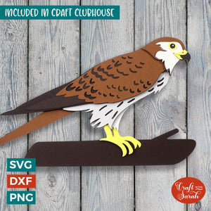 Hawk SVG | 3D Layered Hawk Bird of Prey Cutting File