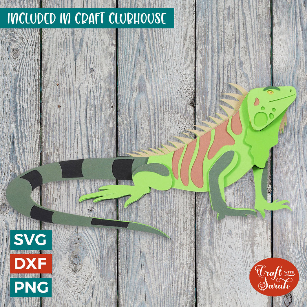 Iguana SVG | 3D Layered Lizard Animal Cutting File