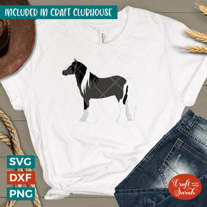 Irish Cob Horse SVG | Vinyl Piebald or American Paint Horse Cutting File