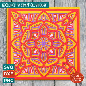 Mandala Card SVG | Layered Mandala Greetings Card Cutting File