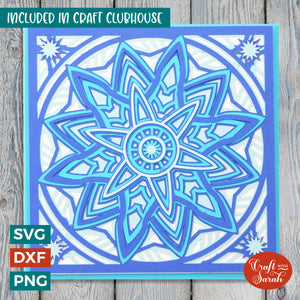 Mandala Card SVG | Layered Star Mandala Greetings Card Cutting File