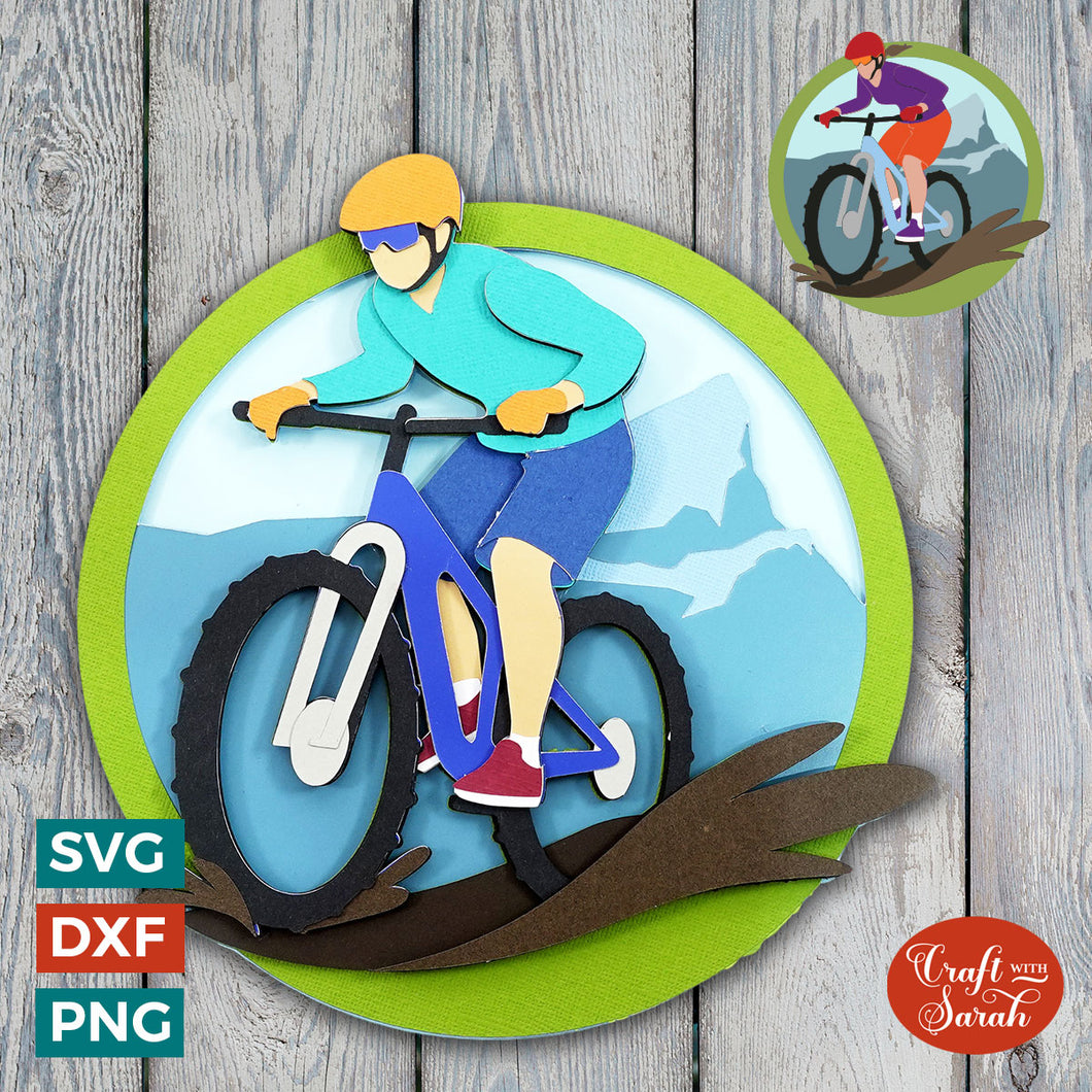 Mountain Biking SVG | Male & Female Mountain Bikers Cut Files