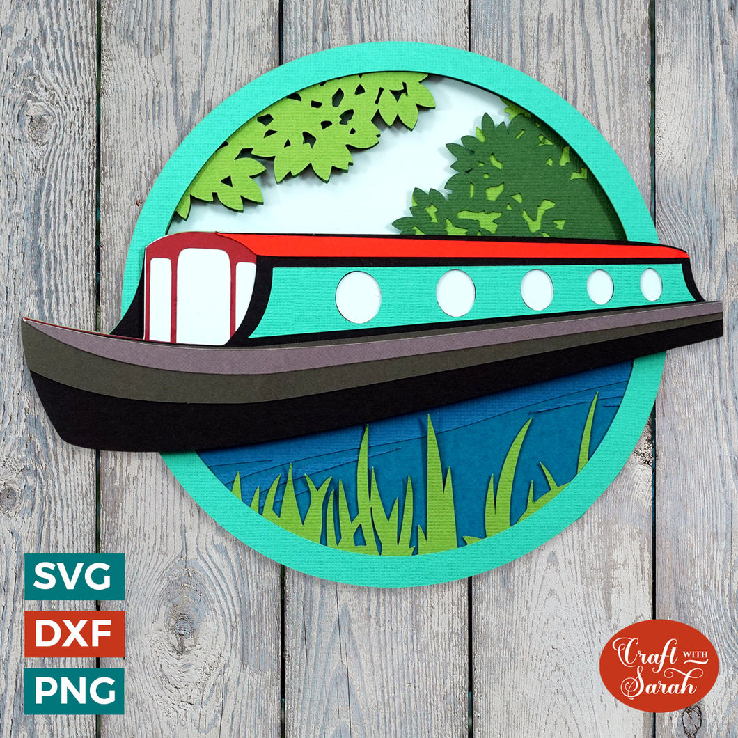 Narrowboat SVG | 3D Layered Canal Boat Cutting Files