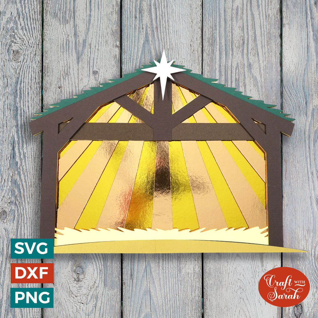 Stable Nativity SVG | Festive Christmas Stable Cut Files