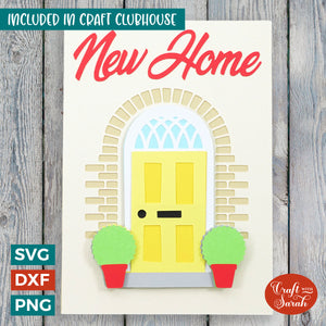 New Home Greetings Card | Layered New Home Door Card