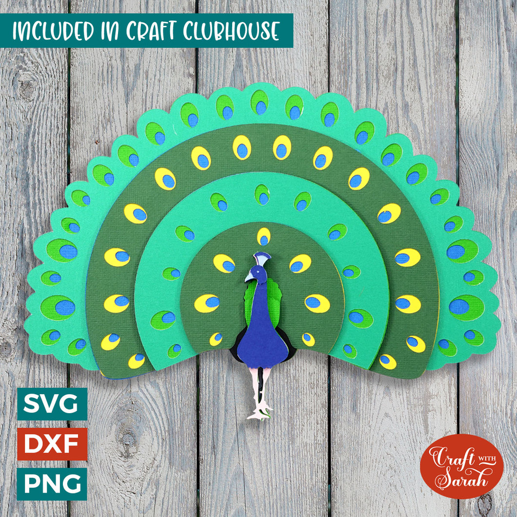 Peacock SVG | 3D Layered Peacock Cutting File
