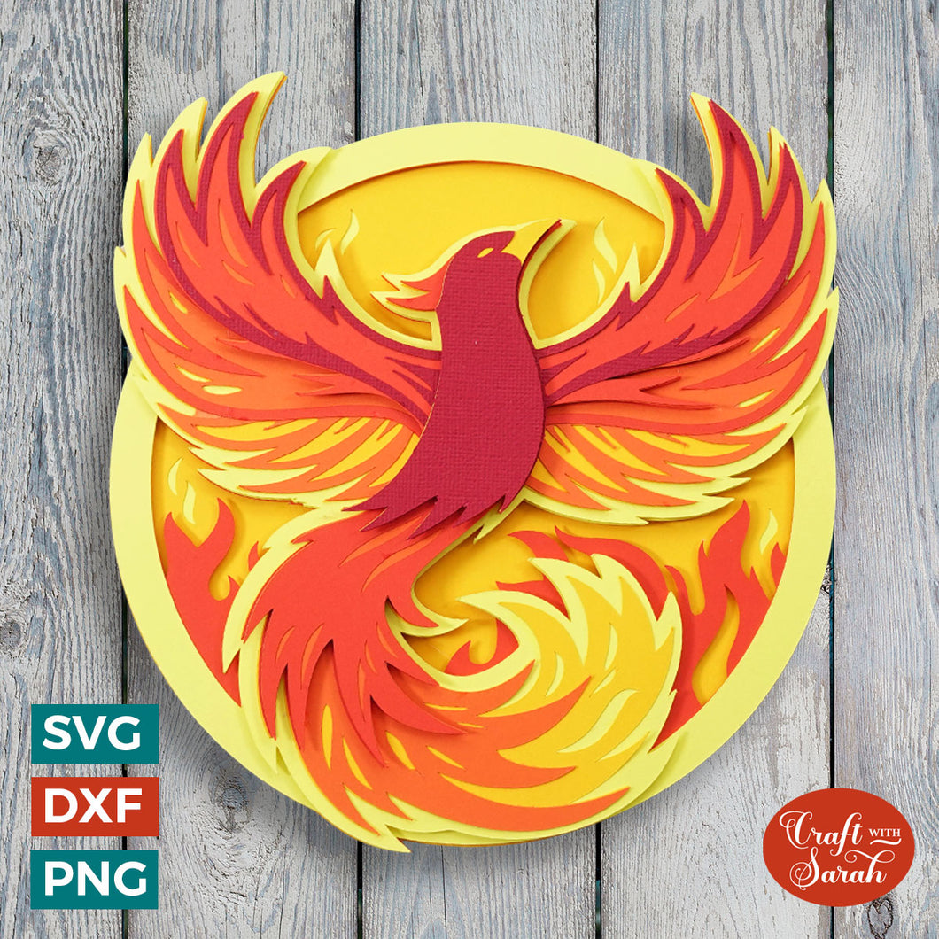 Phoenix SVG | Layered Mythical Creature Cutting File