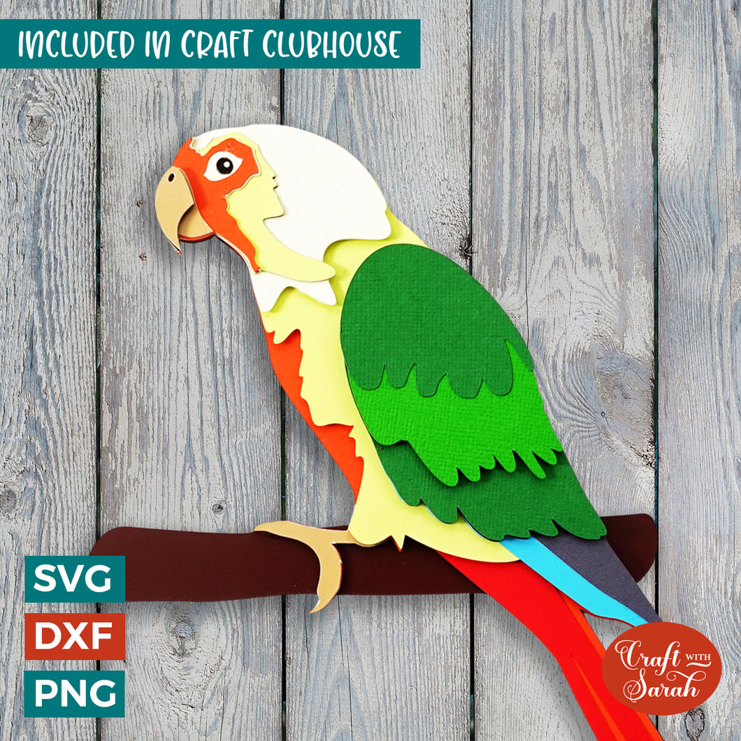 Pineapple Conure SVG | 3D Layered Parrot Cutting File