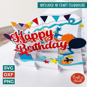 Happy Birthday Popout Card SVG Cut File