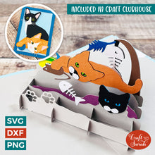 Load image into Gallery viewer, Cats Popout Card SVG Cut File
