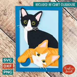 Cats Popout Card SVG Cut File