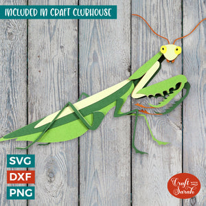 Praying Mantis SVG | Layered Insect Cutting File