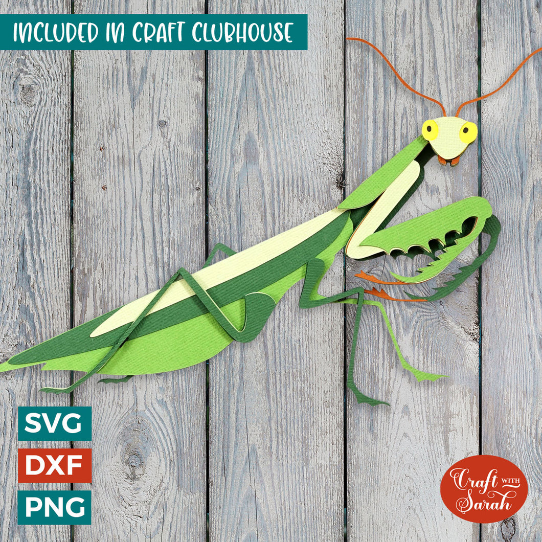 Praying Mantis SVG | Layered Insect Cutting File