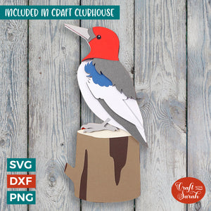 Red-Headed Woodpecker SVG | 3D Layered Bird Cutting File