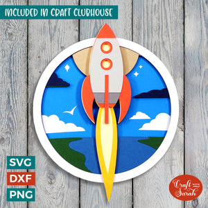 Rocket SVG | Layered Space Rocket Cutting File