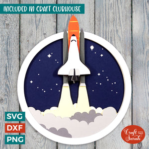 Space Shuttle SVG | Layered Rocket Cutting File