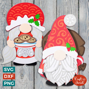 Santa and Mrs Claus Gnomes| Layered Christmas Gnome SVGs