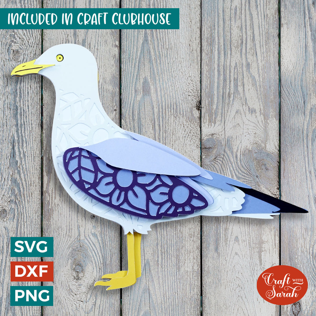 Seagull SVG | 3D Layered Seagull Cutting File
