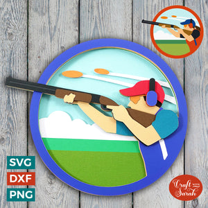 Shooting SVG | Male & Female Clay Pigeon Shooting Cut Files