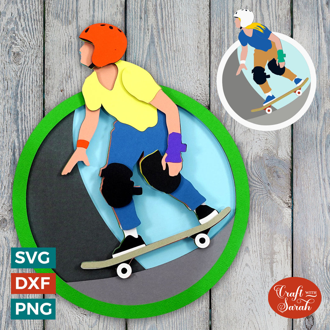 Skateboarding SVG | Male & Female Skater Cut Files