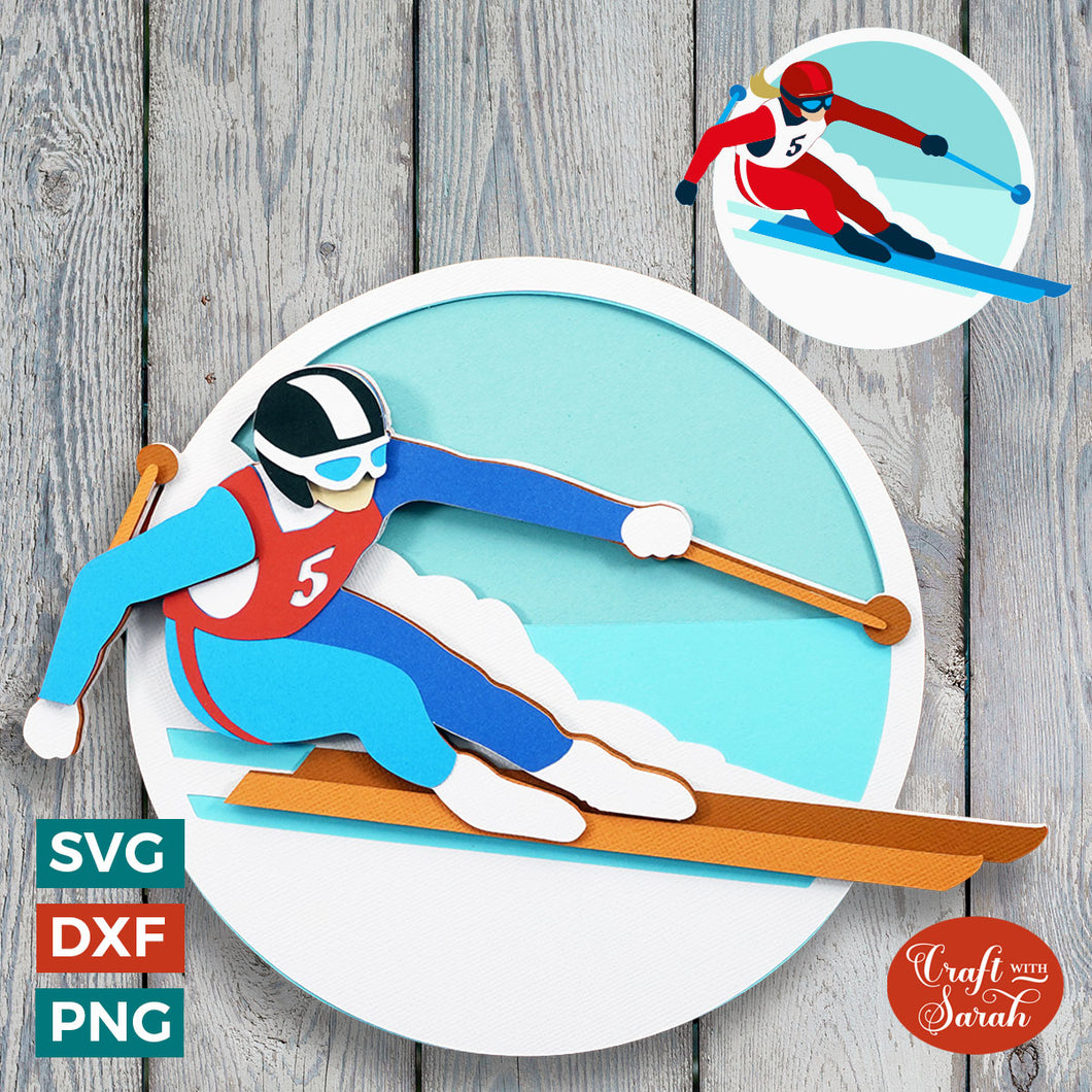 Skiing SVG | Male & Female Cross Country Skiing Cut Files