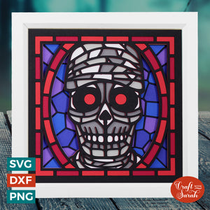 Stained Glass Mummy SVG | Layered Halloween Stained Glass Cut Files