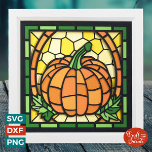 Stained Glass Pumpkin SVG | Layered Fall Pumpkin Stained Glass Cut Files