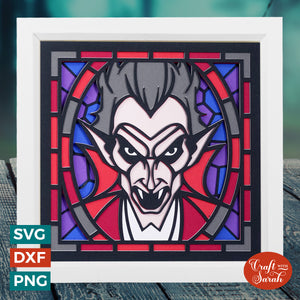 Stained Glass Vampire SVG | Layered Halloween Vampire Stained Glass Cut Files