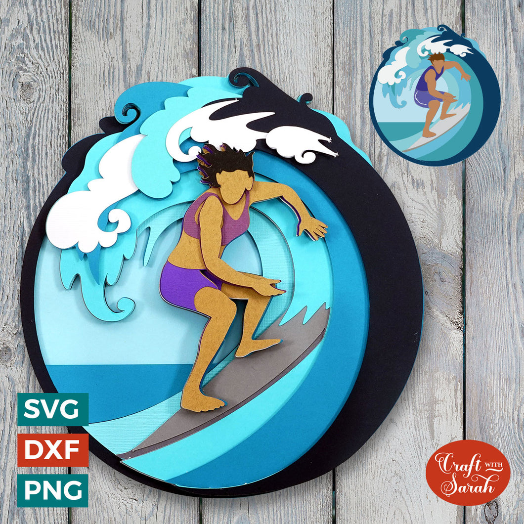 Surfing SVG | Male & Female Surf Board Cut Files