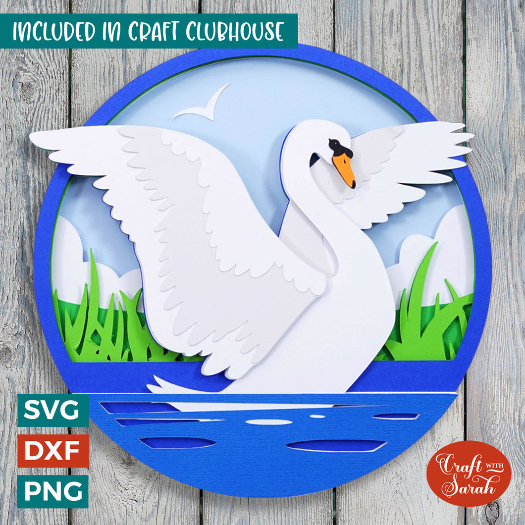 Swan SVG | 3D Layered Flapping Swan Cutting File