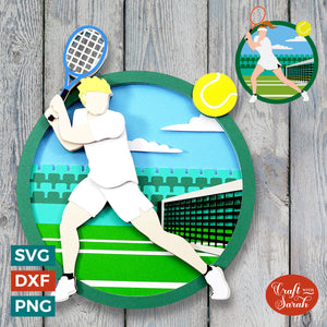 Tennis SVG | Male & Female Tennis Player with Racket Cut Files