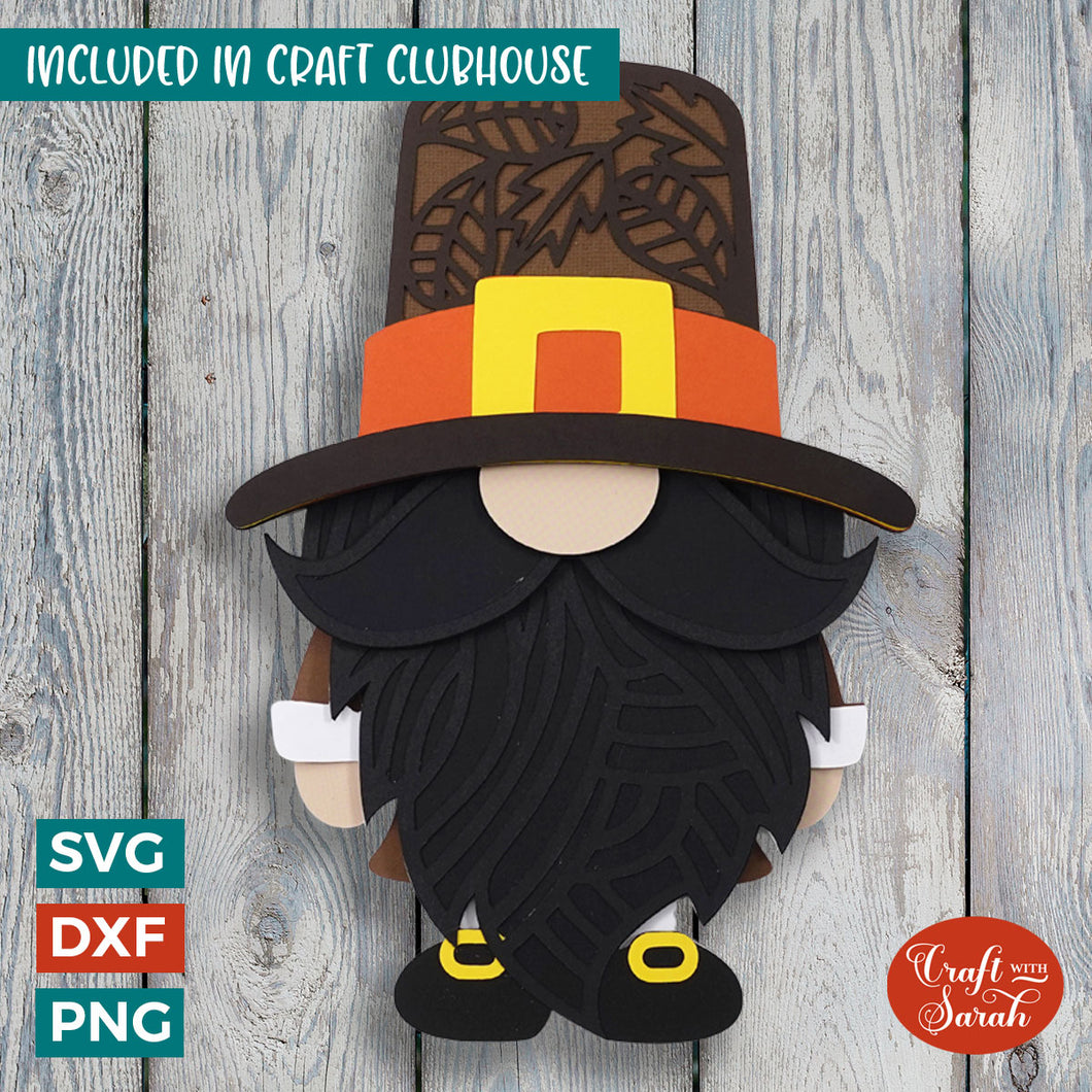 Thanksgiving Gnome SVG | 3D Layered Thanksgiving Male Gonk Cutting File