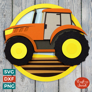 Tractor SVG | 3D Layered Farm Tractor Cutting Files