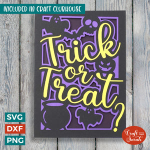 Trick or Treat Card SVG | Layered Halloween Greetings Card