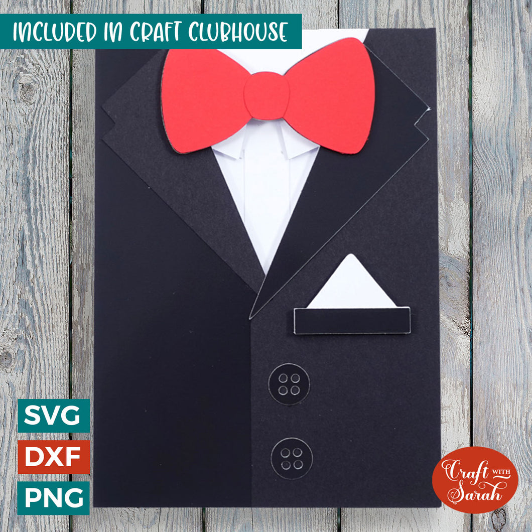 Tuxedo Father's Day Card | Layered Suit Jacket Father's Day Card