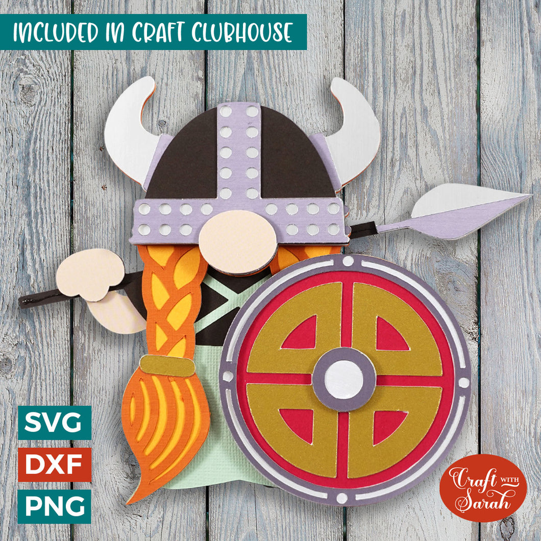 Viking Gnome SVG | Layered Female Viking Gnome Cutting File