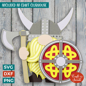 Viking Gnome SVG | Layered Male Viking Gnome Cutting File