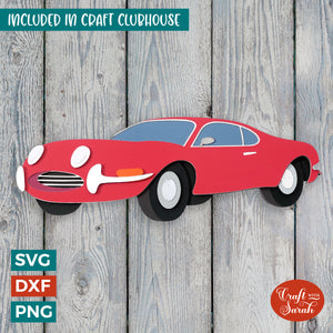 Vintage Sports Car SVG | 3D Layered Sports Car Cutting File