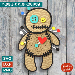 Voodoo Doll SVG | 3D Layered Halloween Voodoo Doll Cutting File