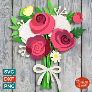 Wedding Bouquet SVG | Layered Bunch of Flowers Cutting File