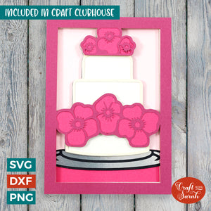 Wedding Cake Card | Layered Wedding Day Greetings Card