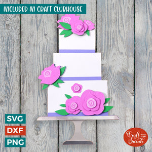 Wedding Cake SVG | 3D Layered Marriage Celebration Cutting File