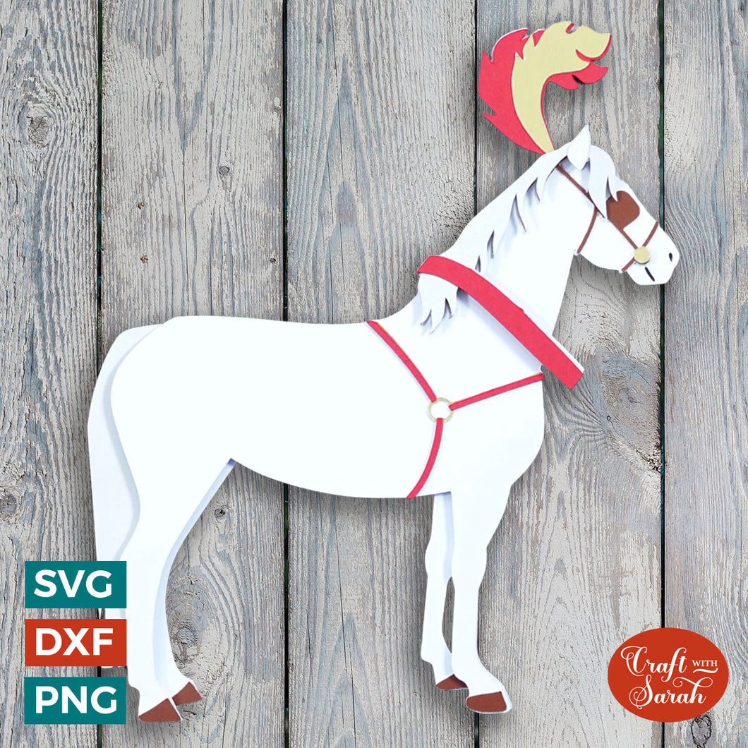 Wedding Horse SVG | 3D Layered Wedding Horse Cutting File