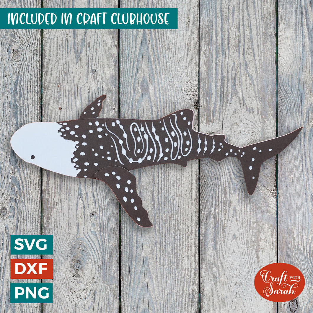 Whale Shark SVG | Layered Ocean Whale Shark Cutting File