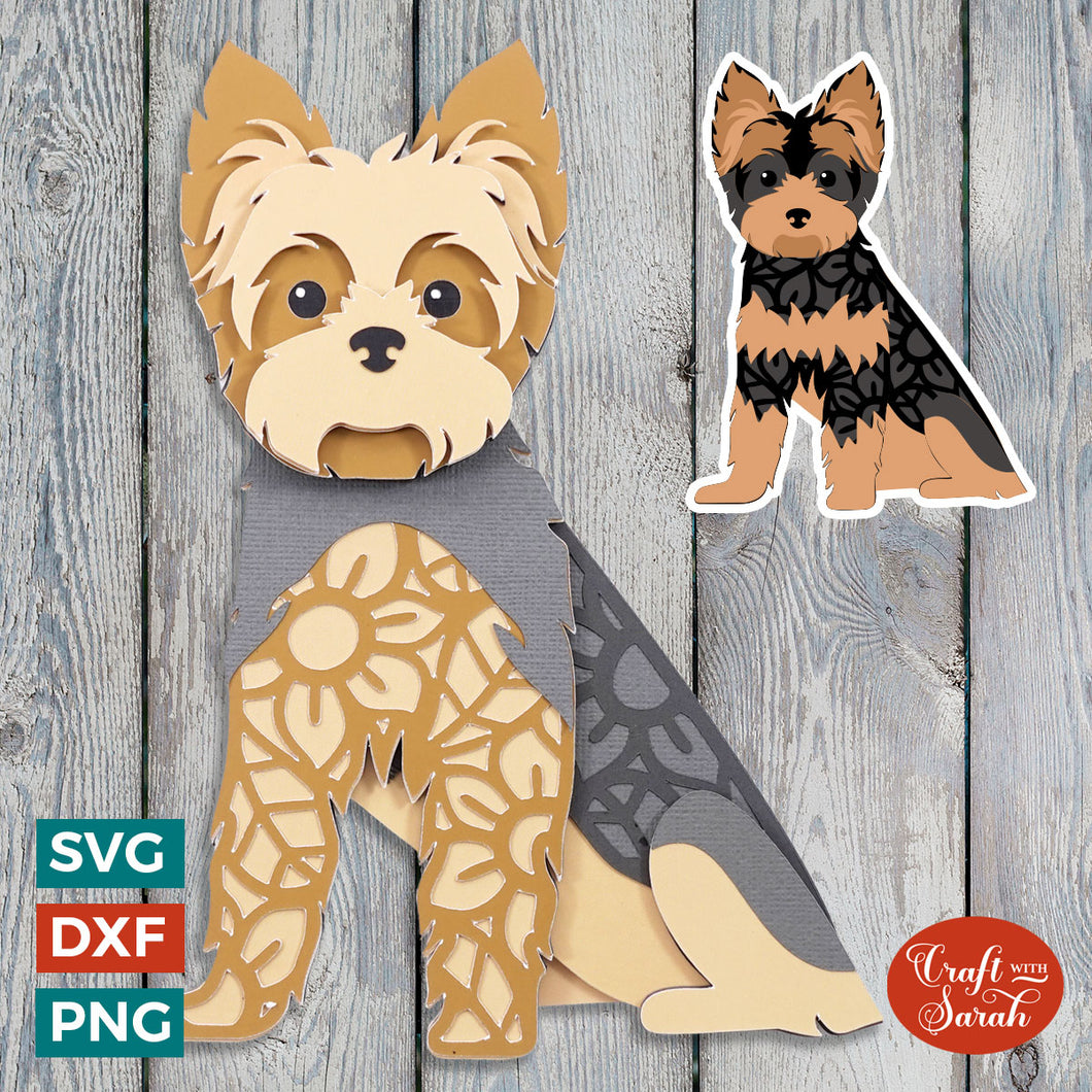 Yorkshire Terrier SVG | Layered Yorkie Dog Cutting File