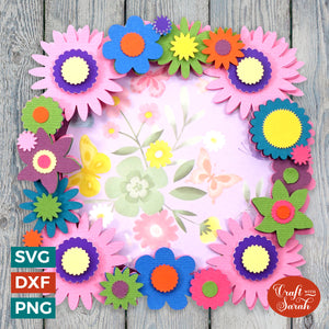 Circular Card SVG | Layered Floral Greetings Card Cutting File