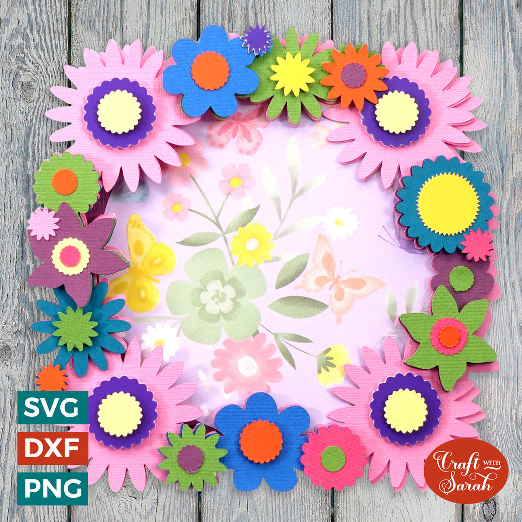 Circular Card SVG | Layered Floral Greetings Card Cutting File