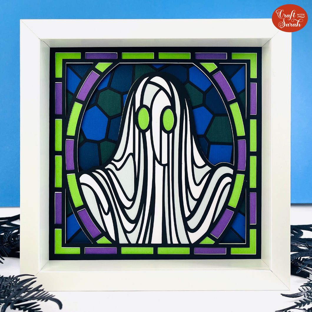 Stained Glass Ghost SVG | Layered Halloween Ghost Cutting File