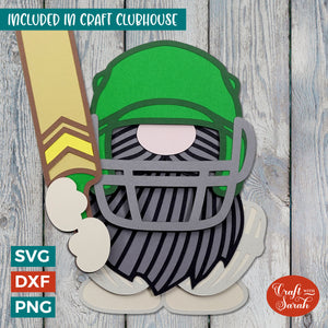 Cricket Gnome SVG | Layered Male Sport Gnome Cutting Files